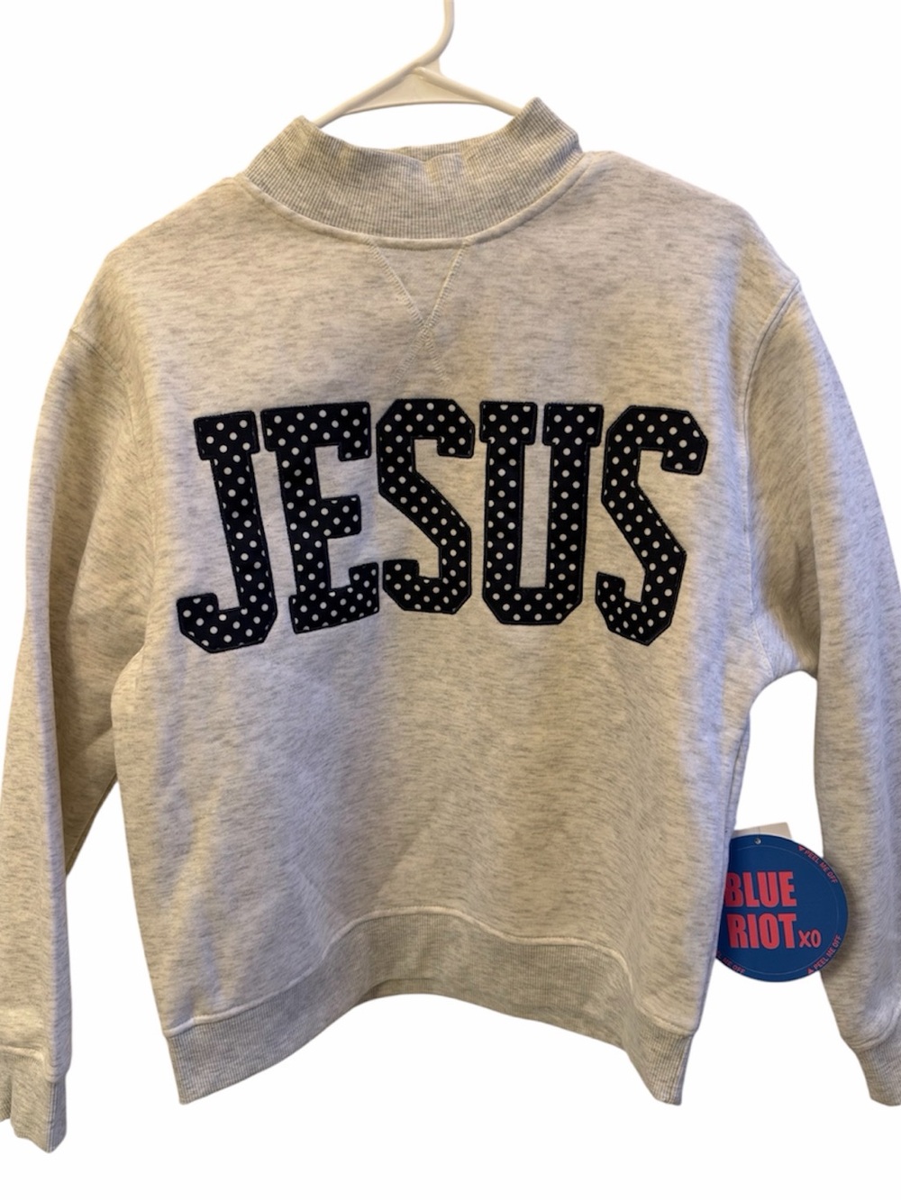 Viral Blue Riot “Jesus” Sweatshirt Pullover size XS - NWT **